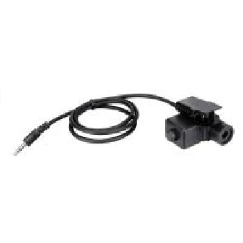 Preview: 3,5 mm dehnbares, gewickeltes taktisches Kehlkopfmikrofon U94 PTT für Mobiltelefone