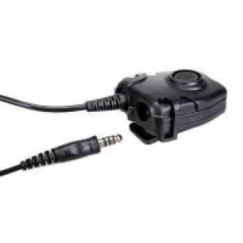 Kenwood 2Pin dehnbares, gewickeltes taktisches Kehlkopfmikrofon PELTOR PTT