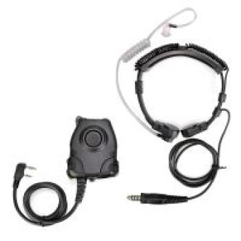 Kenwood 2Pin dehnbares, gewickeltes taktisches Kehlkopfmikrofon PELTOR PTT