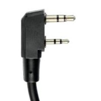 Preview: Kenwood 2Pin dehnbares, gewickeltes taktisches Kehlkopfmikrofon PELTOR PTT