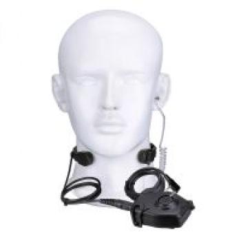 Kenwood 2Pin dehnbares, gewickeltes taktisches Kehlkopfmikrofon PELTOR PTT