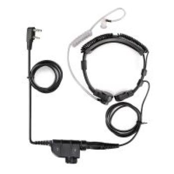 Preview: Silynx PTT Dehnbares, gewickeltes taktisches Kehlkopfmikrofon Kenwood 2Pin