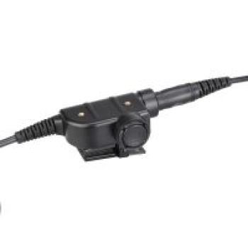 Silynx PTT Dehnbares, gewickeltes taktisches Kehlkopfmikrofon Kenwood 2Pin