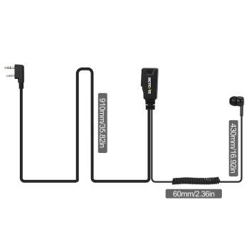 EEK022 In-Ear-Ohrhörer-Ohrhörer Spiralkabel 1-adrig PTT-Mikrofon Kenwood 2-polig