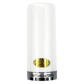 Weiße Dualband-Autoradio-Stummelantenne VHF/UHF PL259-M