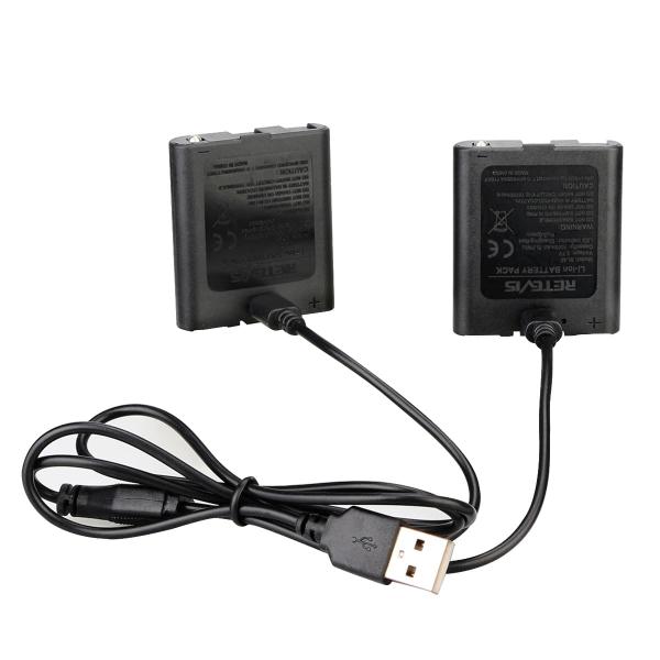 2 Stück 1000 mAh Akku und USB-Ladekabel für RT45 RT628