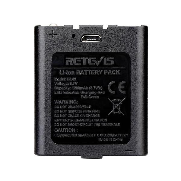 2 Stück 1000 mAh Akku und USB-Ladekabel für RT45 RT628