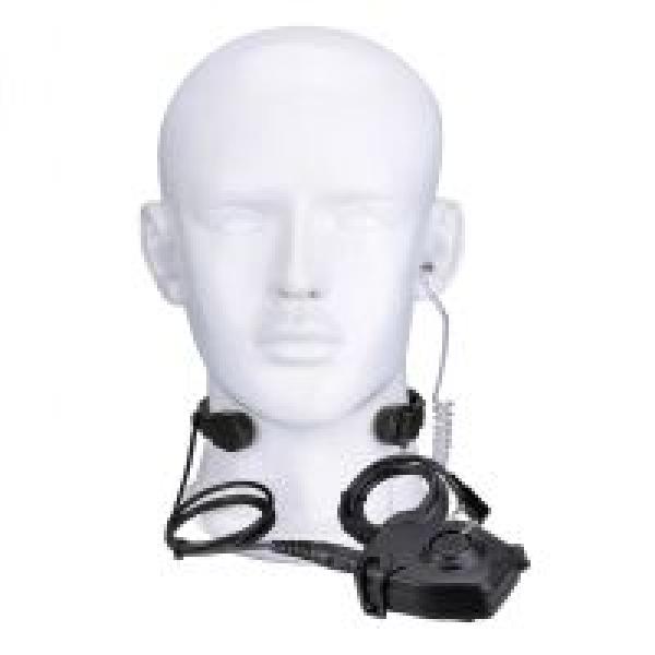 Kenwood 2Pin dehnbares, gewickeltes taktisches Kehlkopfmikrofon PELTOR PTT