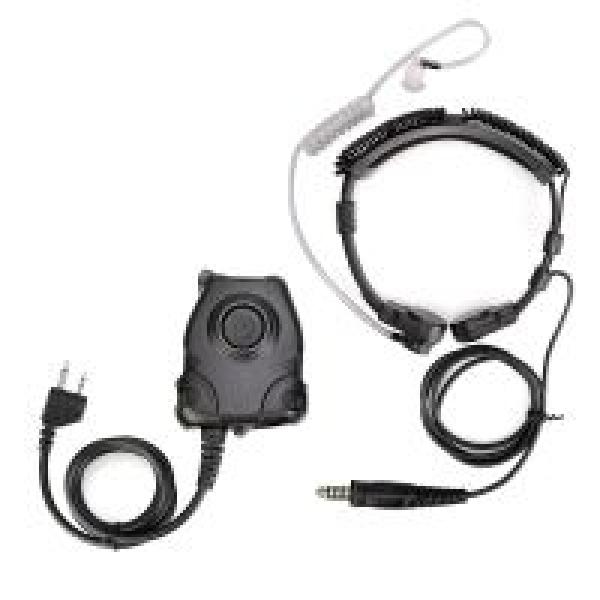 MIDLAND Dehnbares, gewickeltes taktisches Kehlkopfmikrofon PELTOR PTT