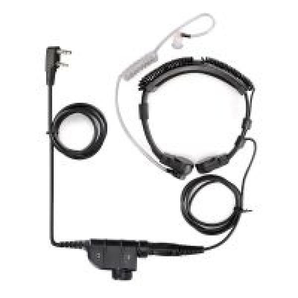 Silynx PTT Dehnbares, gewickeltes taktisches Kehlkopfmikrofon Kenwood 2Pin