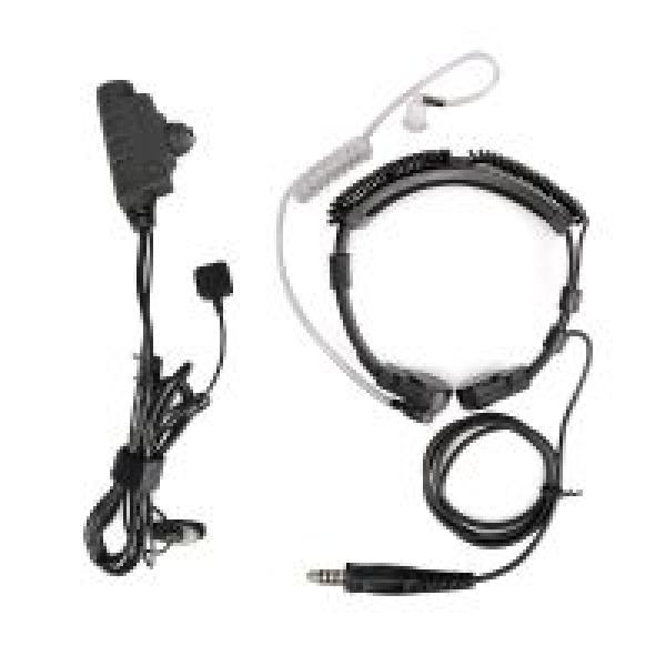 Dehnbares taktisches Kehlkopfmikrofon mit Finger-PTT, 2-adrig, für Baofeng 0 Re