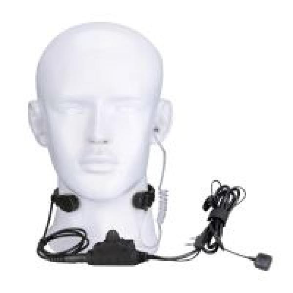 Dehnbares taktisches Kehlkopfmikrofon mit Finger-PTT, 2-adrig, für Baofeng 0 Re