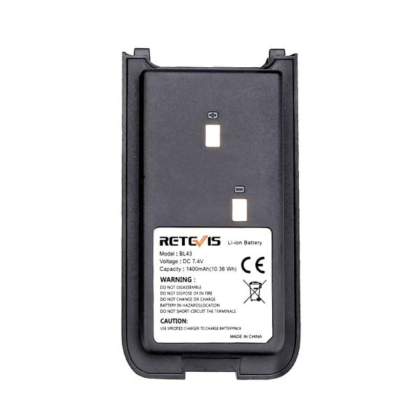 1400 mAh 7,4 V Original wiederaufladbarer Li-Ionen-Akku für Retevis RT43 RT76 RT76P Funkgerät