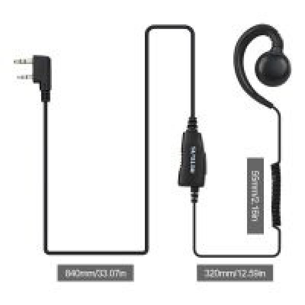 EEK021 Kenwood 2-poliger C-förmiger Ohrhörer