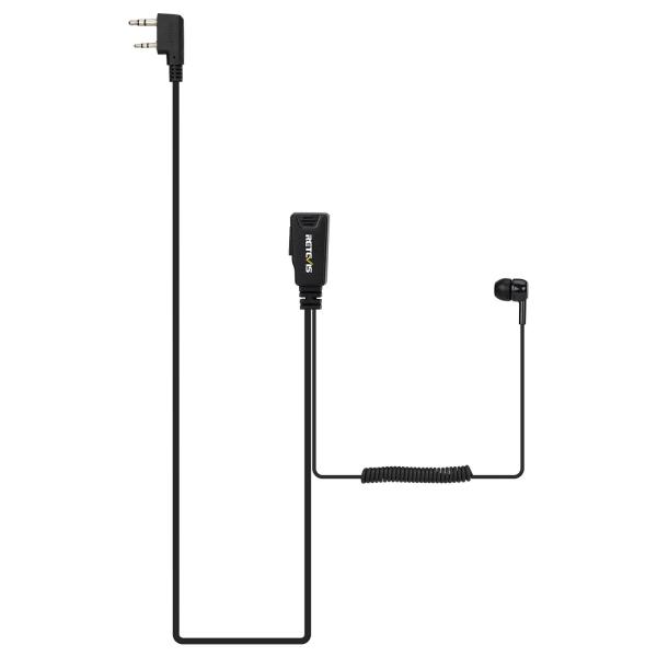 EEK022 In-Ear-Ohrhörer-Ohrhörer Spiralkabel 1-adrig PTT-Mikrofon Kenwood 2-polig