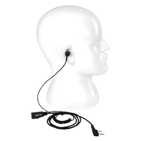 EEK022 In-Ear-Ohrhörer-Ohrhörer Spiralkabel 1-adrig PTT-Mikrofon Kenwood 2-polig