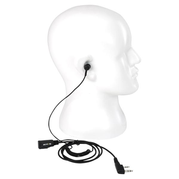 EEK022 In-Ear-Ohrhörer-Ohrhörer Spiralkabel 1-adrig PTT-Mikrofon Kenwood 2-polig