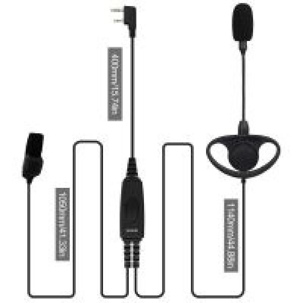 EEK020 Einstellbare Boom Mic D-Ring Ohrhörer Dual PTT Kenwood 2Pin